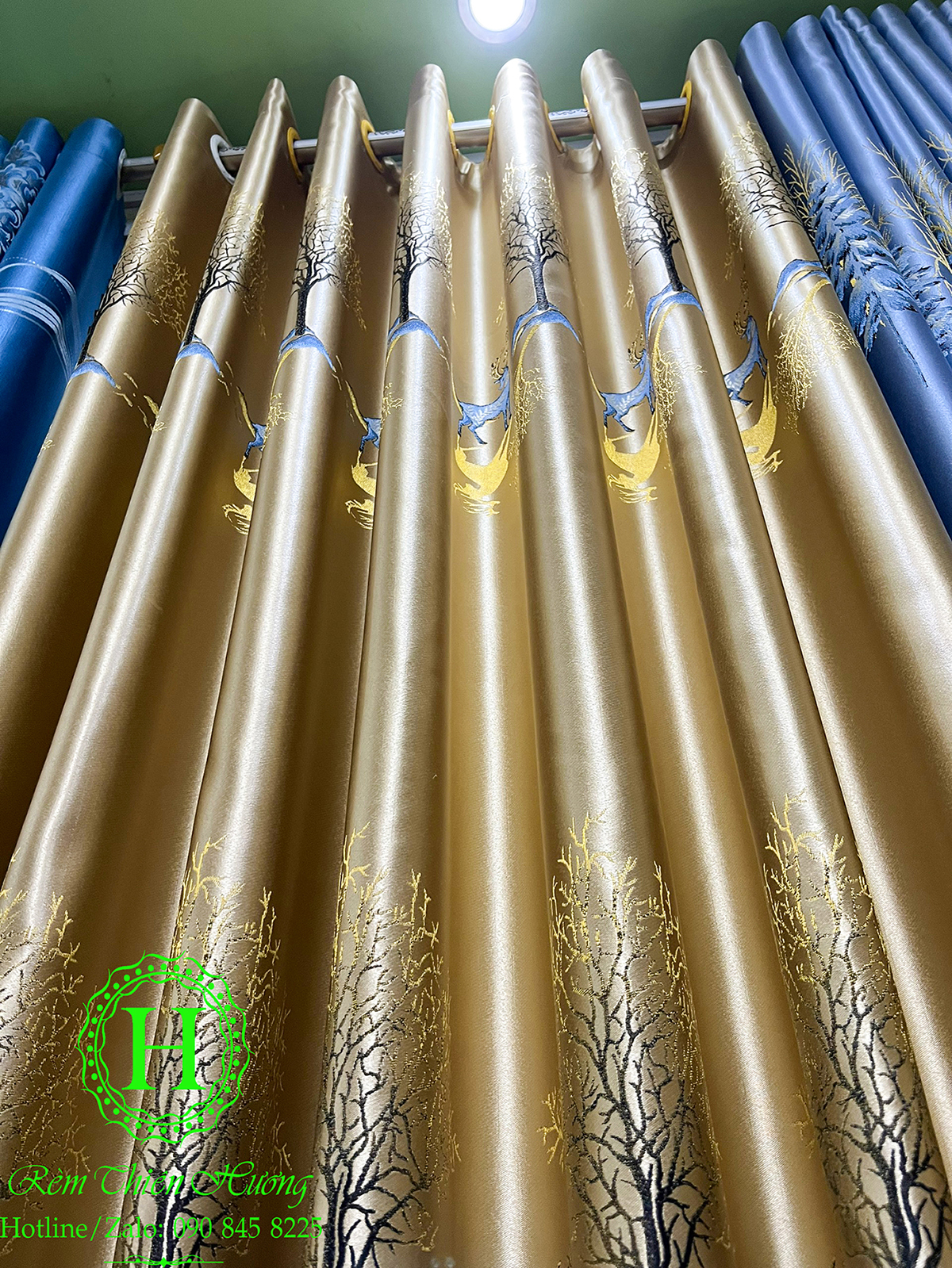 RCC030 - Rèm cửa cao cấp Thiên Hương may sẵn theo phong cách Châu Âu,Hàn Quốc, Nhật Bản-sang trọng hiện đại, cản sáng và chống bụi, nhiều kích thước