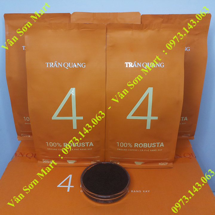05 bịch cà phê rang xay số 4 Trần Quang bịch 500g