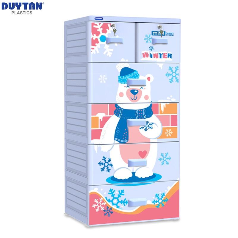 [HCM]Tủ nhựa Duy Tân MINA 5 tầng (Xanh dương)- họa tiết ngẫu nhiên
