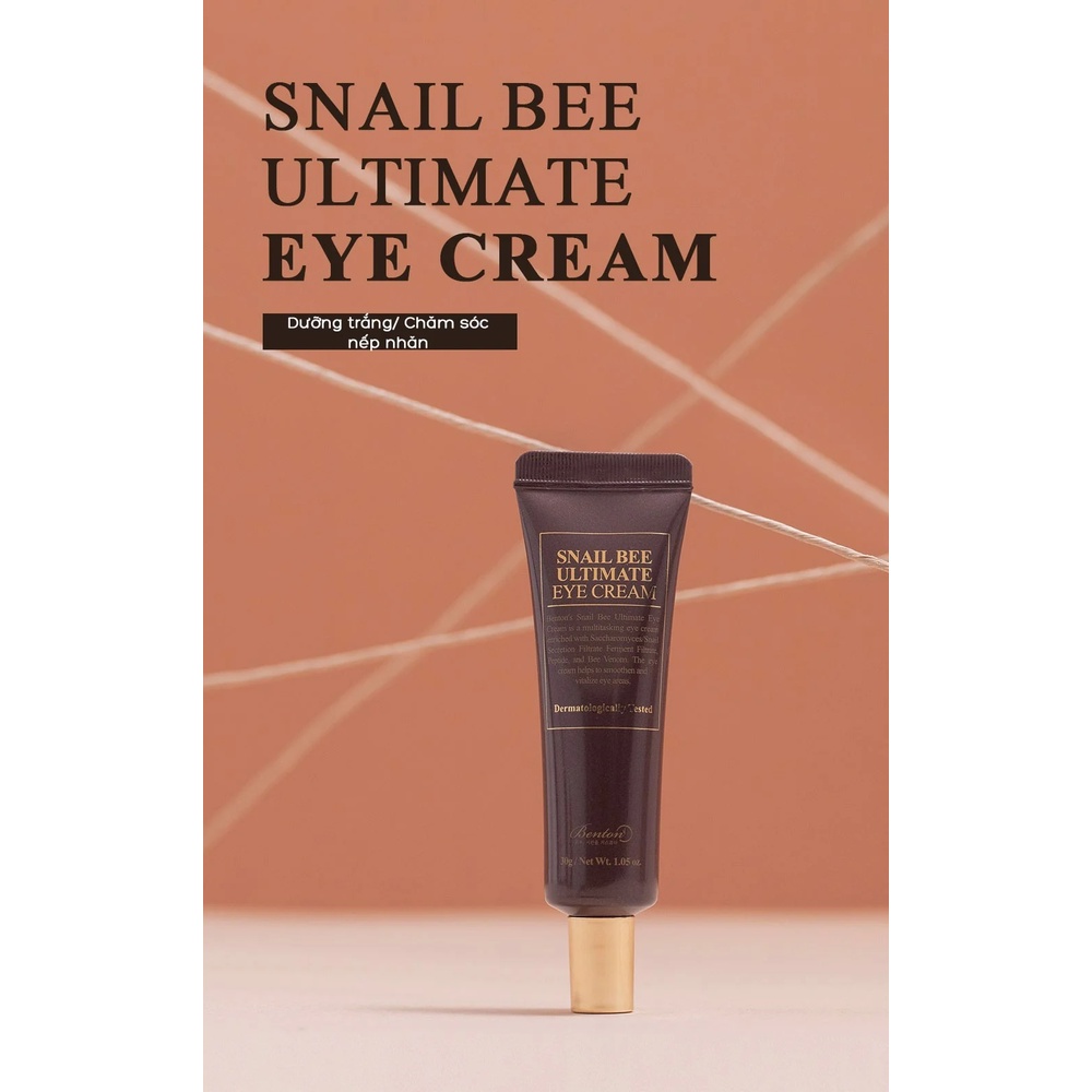 Kem Dưỡng Mắt Phục Hồi Đôi Mắt Mệt Mỏi Benton Snail Bee Ultimate Eye Cream 30g