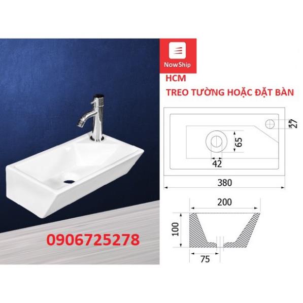 Chậu đặt bàn rửa mặt, lavabo siêu nhỏ,Lavabo y tế dùng cho không gian chật hẹp, tặng kèm cao su non