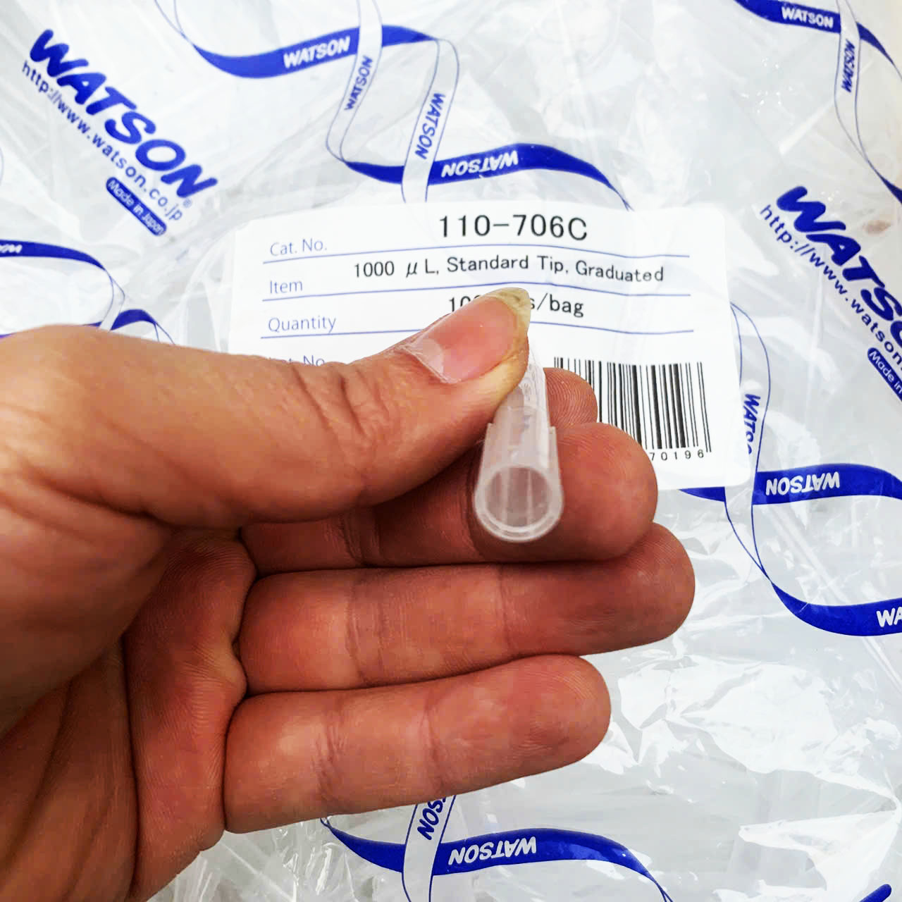 Watson Standard 1000ΜL Tip – Bag of 1000 Medical Lab Pipette Tips