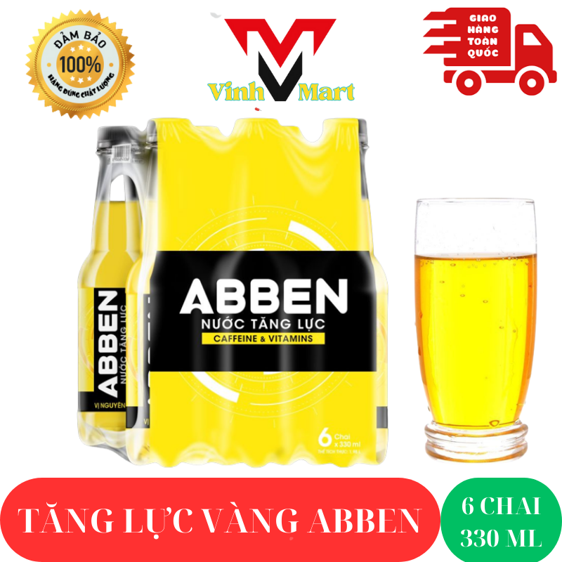 Nước tăng lực vàng abben 1 lốc 6 chai 330 ml