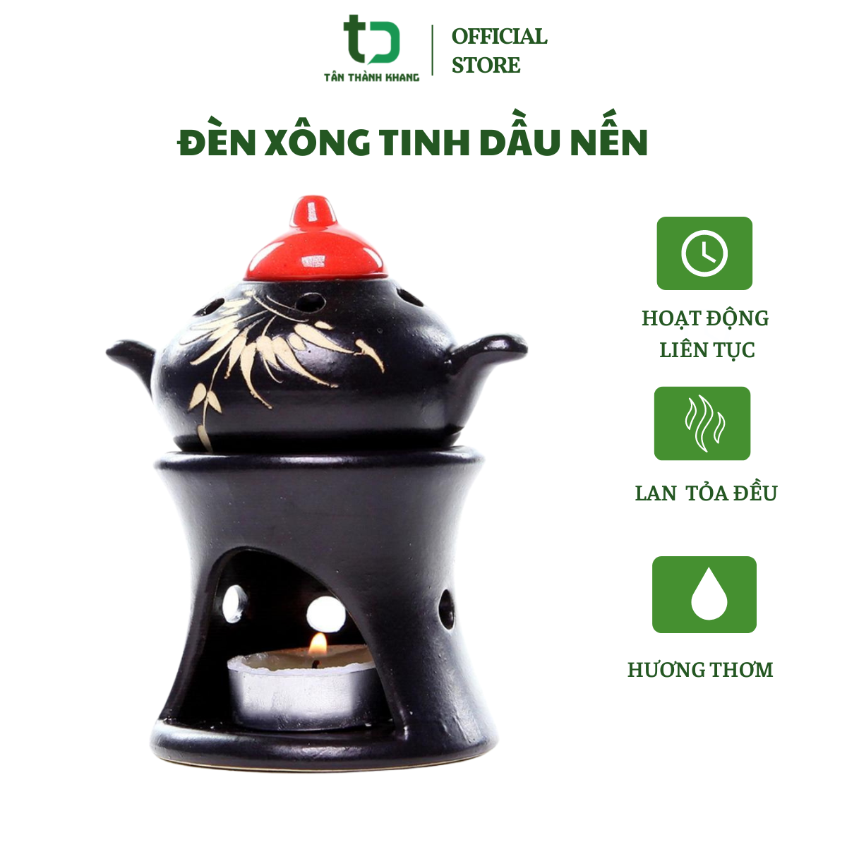 Đèn xông tinh dầu nến ly