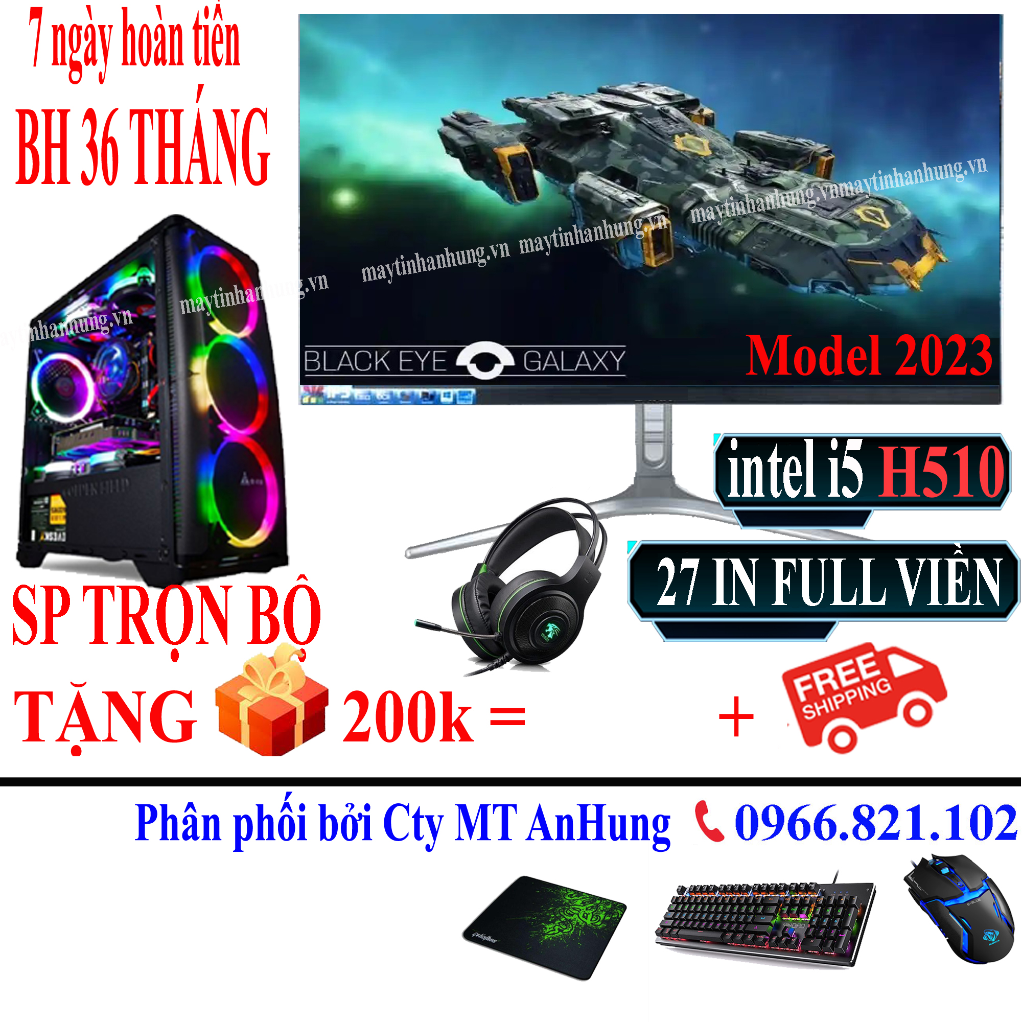 Bộ máy tính Model 2023 Maxsetting G i5 10400f màn 27inch IPS MỚI 100%  hiệu năng cực cao chuyên game cf, lol, fifa, pubg, gata 5, Genshin Impact ...game giả lập bh 12 tháng