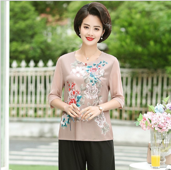 Áo sơ mi voan trung niên tay lỡ - Thời trang trung niên cao cấp