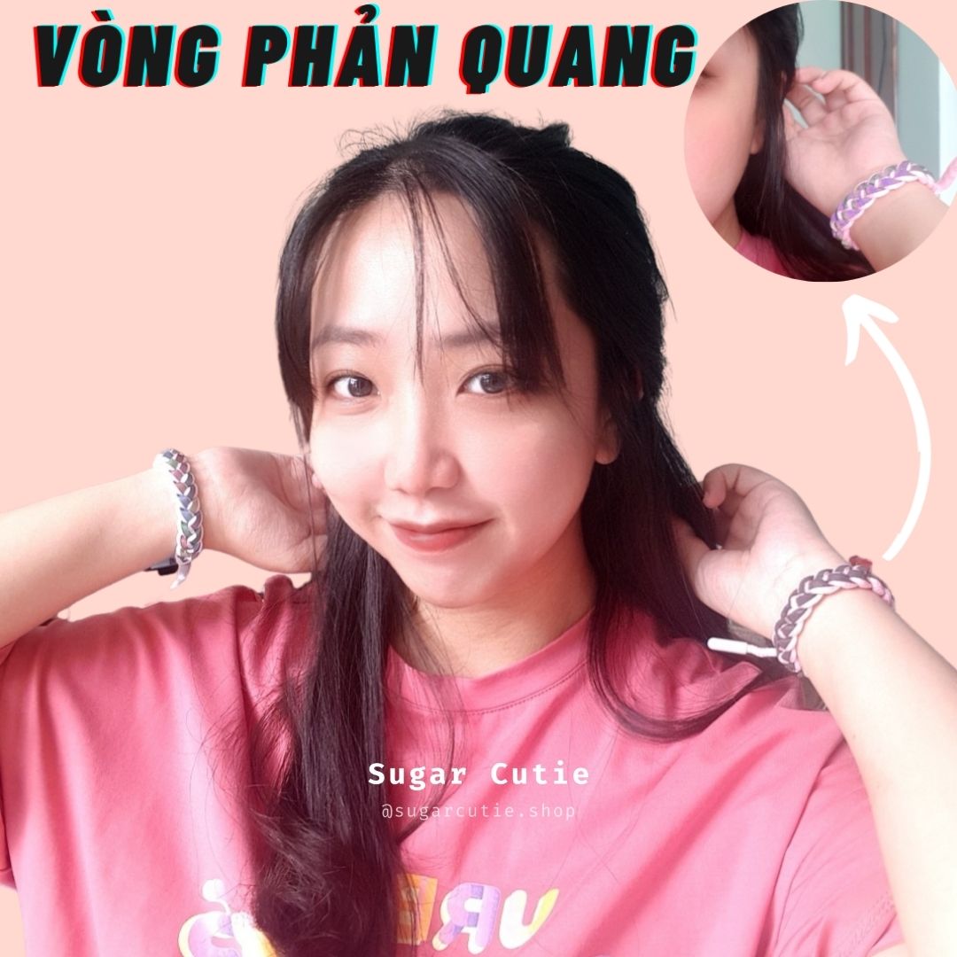 Vòng tay đan dây phản quang, dạ quang, hologram, phát sáng cá tính