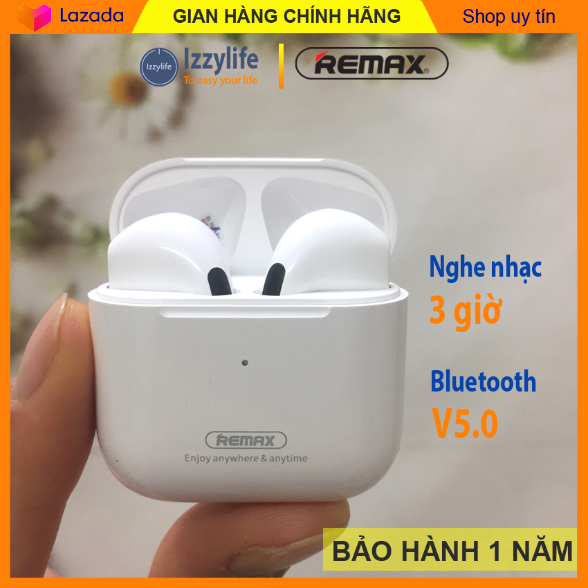 Tai nghe bluetooth Remax TWS 10i nút cảm ứng âm thanh sống động bass cực sâu và êm pin trâu hơn 3 giờ kén sạc 4 lần tai - Izzylife