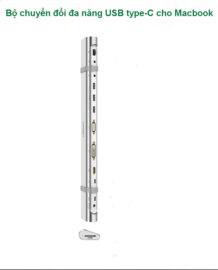 Bộ chuyển đổi đa năng USB type C hỗ trợ 13 cổng đầu ra, cáp dài 0.5m UGREEN MM131 Bộ chuyển đổi đa năng USB type C hỗ trợ 13 cổng đầu ra, cáp dài 0.5m UGREEN MM131