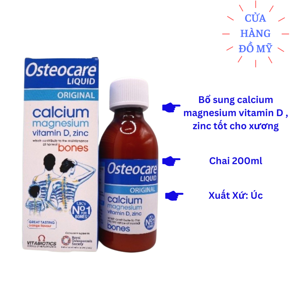 Nước uống Canxi Osteocare Liquid Original Dạng Nước Anh Quốc 200ml - Osteocare canxi nước calcium magnesium vitamnin D zinc - Shop Hong1008