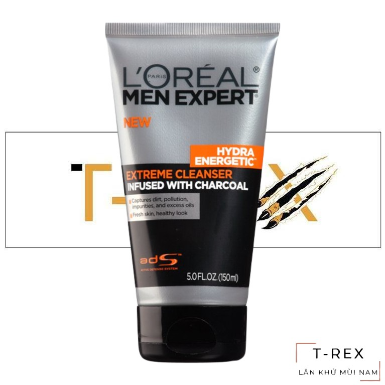 [HCM]Sữa Rửa Mặt Loreal Men Hydra Energetic Charcoal Cleanser Hydra Energetic Charcoal Cleanser 150ML