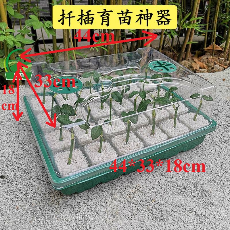khay ươm màu đen, hạt giống rau mầm SP gồm(khay , đế lót,24chậu nhựa,nắp kín nhựa) kich thước 44*33*18cm