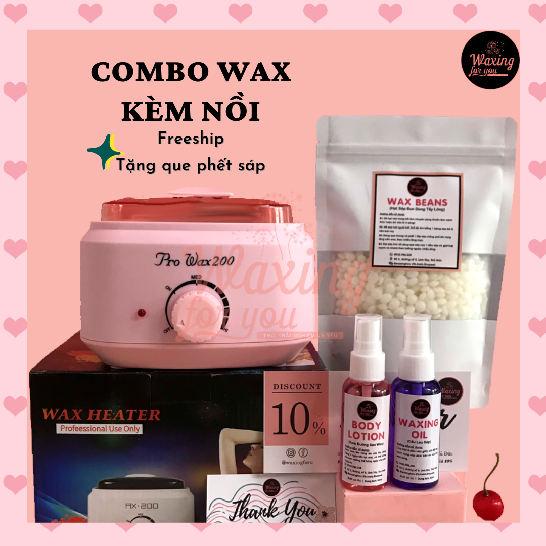Combo wax lông kèm nồi chuyên dụng - sáp jaxwax/italwax tẩy lông d