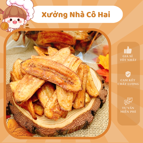 Chuối Sấy Giòn Tẩm Mè Thơm Ngon Giòn Rụm Chất Lượng 230g - Chuối Sấy Mè Gừng Vừng - Chuối Sấy Mè - Chuối Mè Gừng Sấy - Chuối Sấy Khô - Chuối Mè Sấy