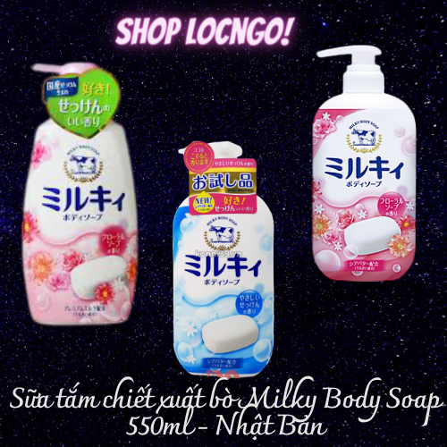 [Freeship]Sữa tắm chiết xuất bò Milky Body Soap 550ml - Nhật Bản by Shop LocNgo