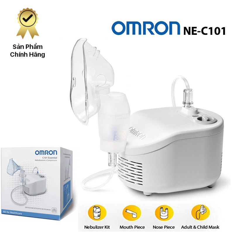 (CHÍNH HÃNG) Máy Xông Mũi Họng Omron Thế Hệ Mới NE-C101 Nhật Bản, Hỗ Trợ Điều Trị Người Có Tiền Sử Bị Viêm Xoang, Hen, Khí Phun Ra Nhỏ Mịn Có Tấm Lọc Khí An Toàn (NƠI CUNG CẤP THIÊT BỊ Y TẾ CAO CẤP)