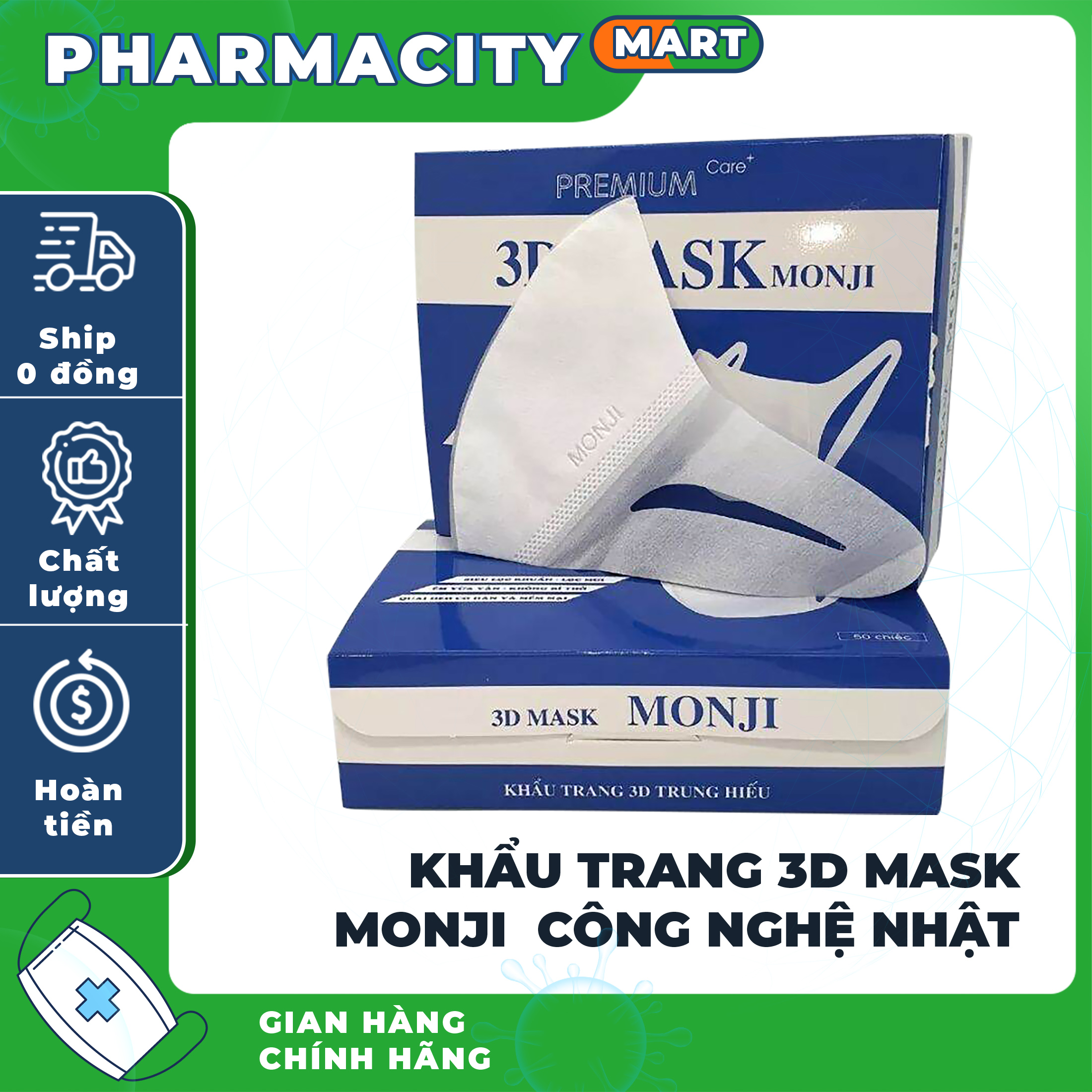 Khẩu trang 3d mask monji công nghệ nhật bản