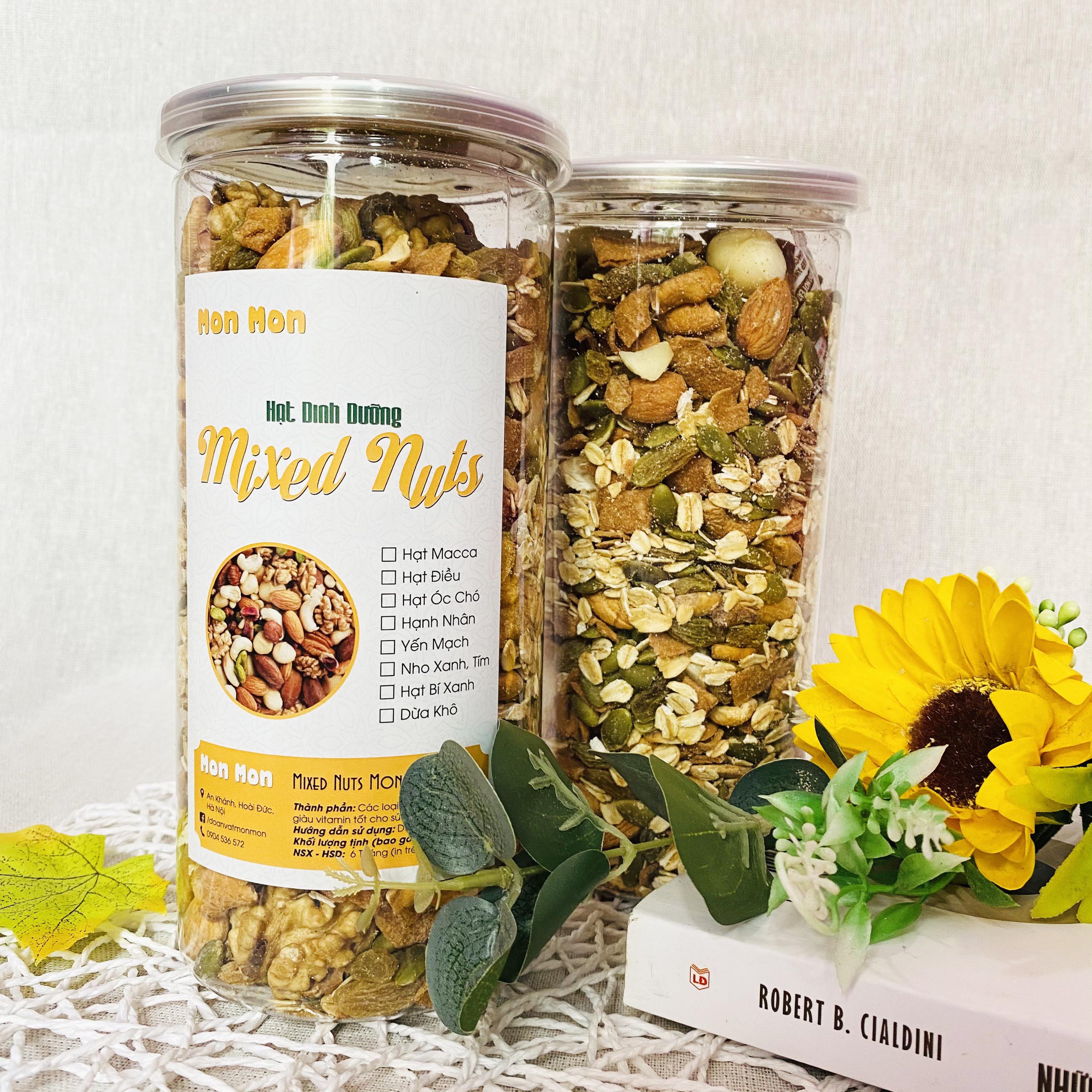 Granola siêu hạt - mix nuts 8 loại hạt dinh dưỡng - 500gr - monmon food