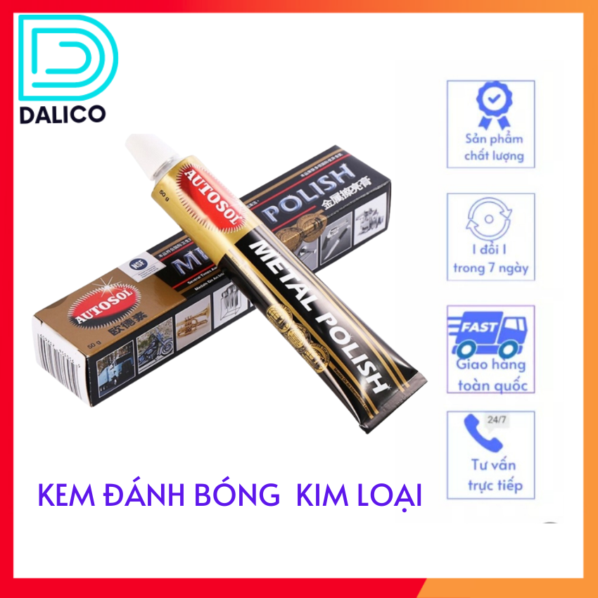 Tuýp lớn 100g(75ml) Autosol Metal Polish - Kem đánh bóng kim loại, sơn inox, nhôm, lư đồng, viền điện thoại Iphone X