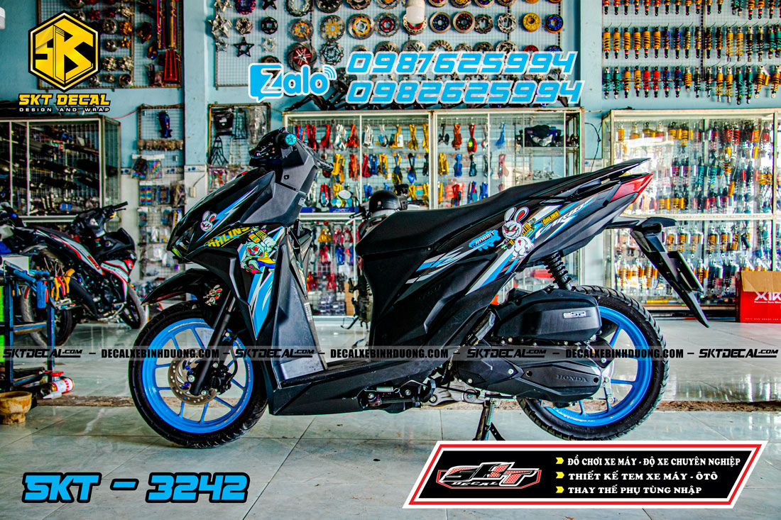 Tem trùm vario đen xanh thỏ ohlin