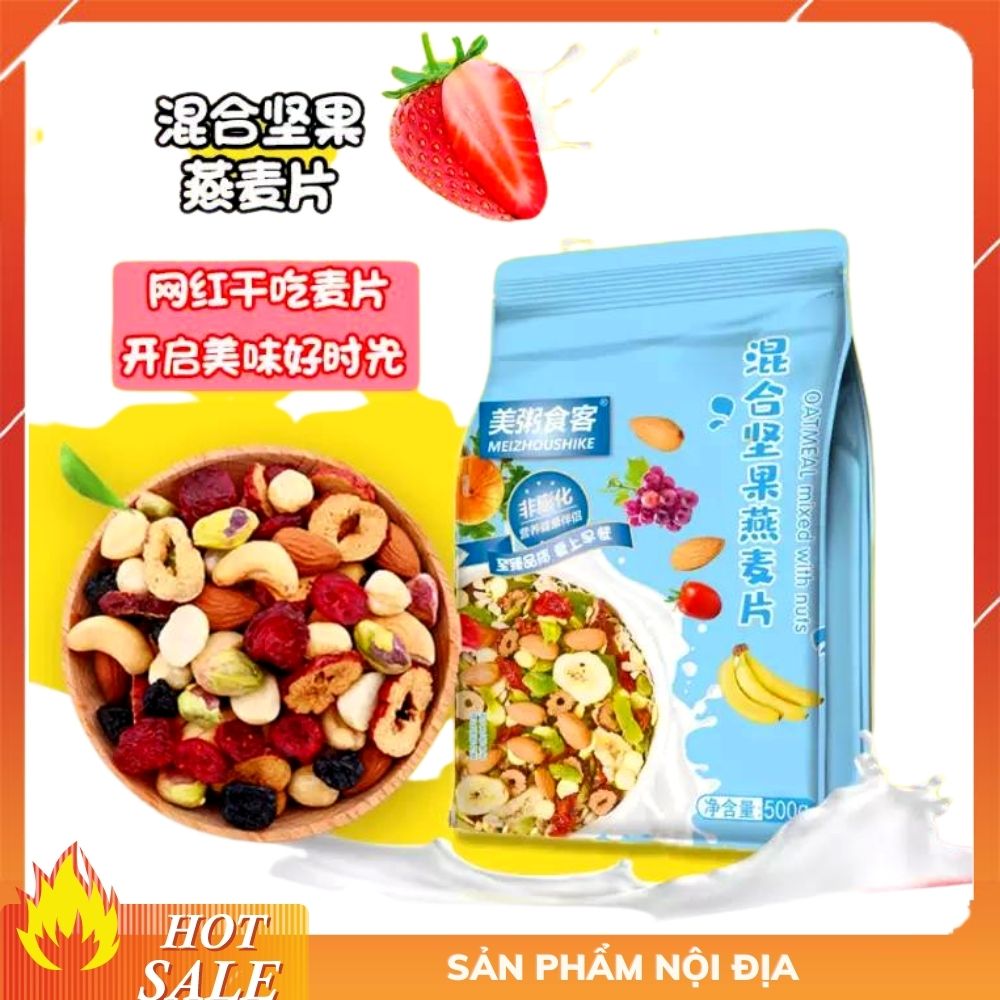 Ngũ cốc sữa chua 500g / ngũ cốc ăn sáng gói xanh