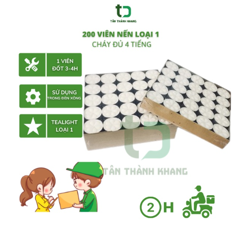 Sỉ 200 Viên Nến Loại 1 - Tealight Cháy Đủ 4 Tiếng