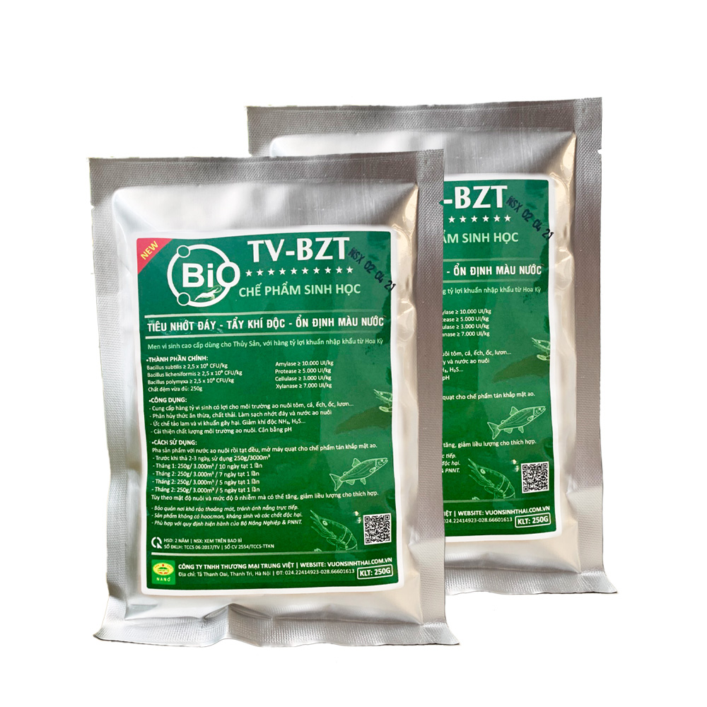 COMBO 2 gói Chế phẩm vi sinh hồ cá, tôm. Xử lý nước, bùn đáy ao. Ức chế tảo độc và khí độc. Cân bằng pH. Ổn định màu nước. Chứa hàng tỷ bào tử hữu hiệu nhập khẩu từ HOA KỲ