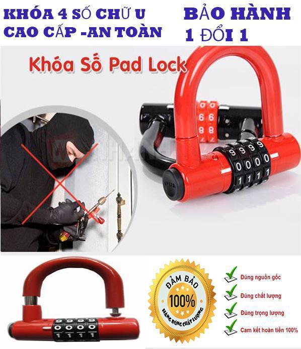 Ổ khoá 4 số chữ u schone dạ quang , ổ khóa 4 số chữ u chống trộm xe máy,khóa nhà cao cấp chất lượng , bảo hành uy tín trên toàn quốc