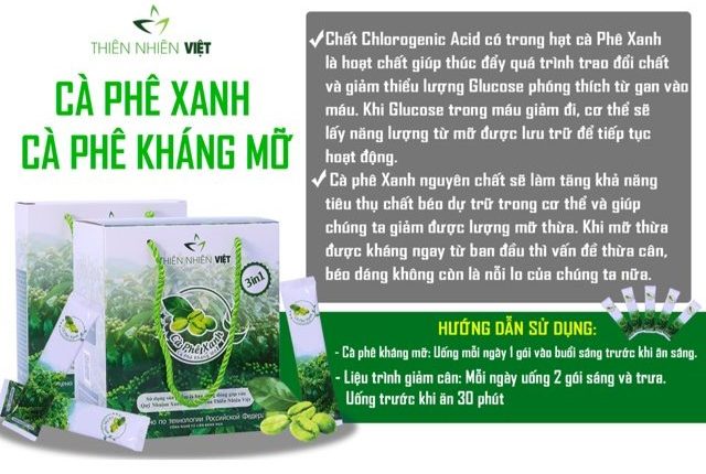 [HCM]Hộp 10 gói cà phê Việt hỗ trợ giảm cân giảm mỡ Hộp 10 gói cà phê xanh kháng mỡ hỗ trợ giảm cân