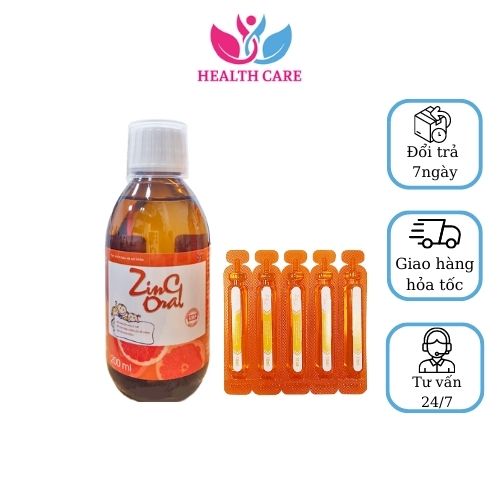 Chai Uống Bổ Sung Kẽm Giúp Trẻ Ăn Ngon Miệng Tăng Cường Đề Kháng Kẽm Zinc Oral - Ống/ Chai 200ml