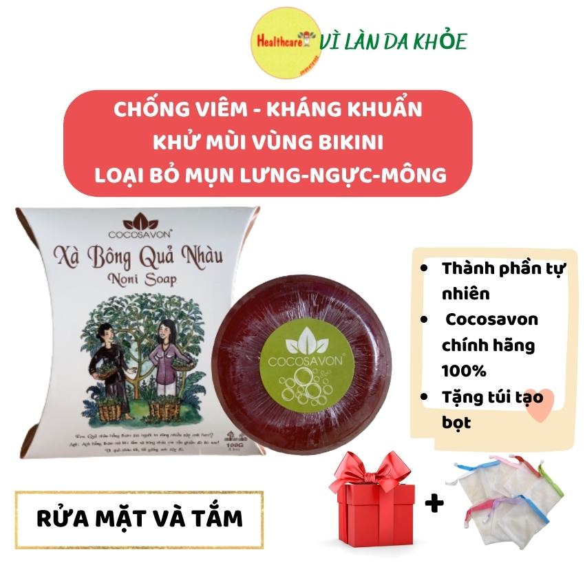 Xà bông quả nhàu Handmade Cocosavon Noni soap - soap xà phòng, xà bông trái nhàu, xà bông cho nam, tặng túi lưới tạo bọt khi mua 2 bánh Healthcare.shop - xuất khẩu Hàn, Mỹ, Nhật