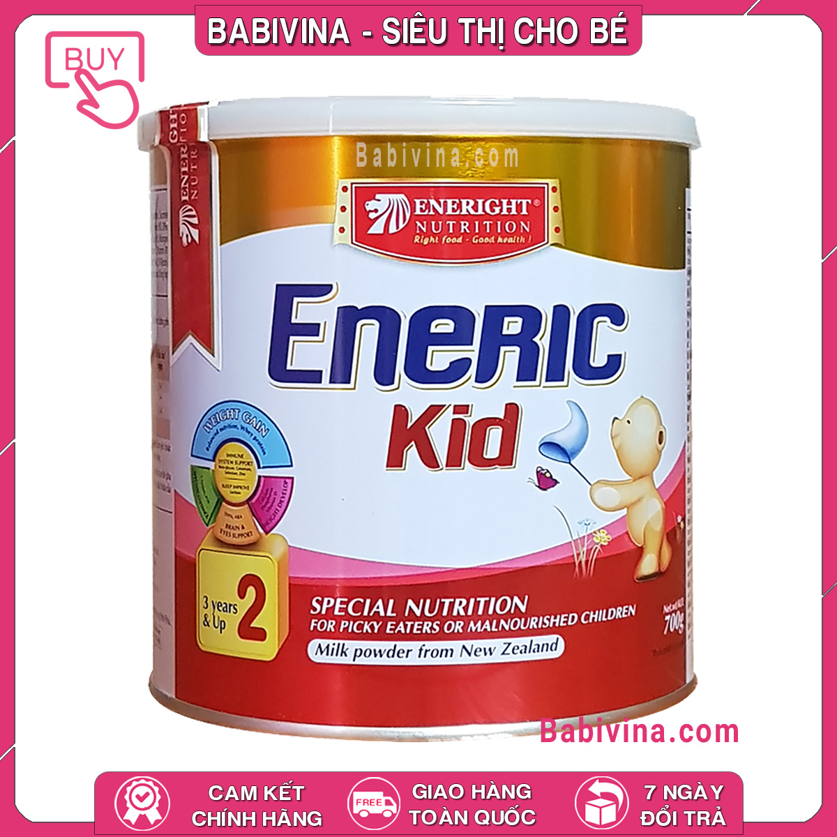 Sữa bột eneric kid 2 700g | dành cho trẻ từ 36 tháng tăng cân vượt trội | date mới nhất, giá tốt nhất | babivina