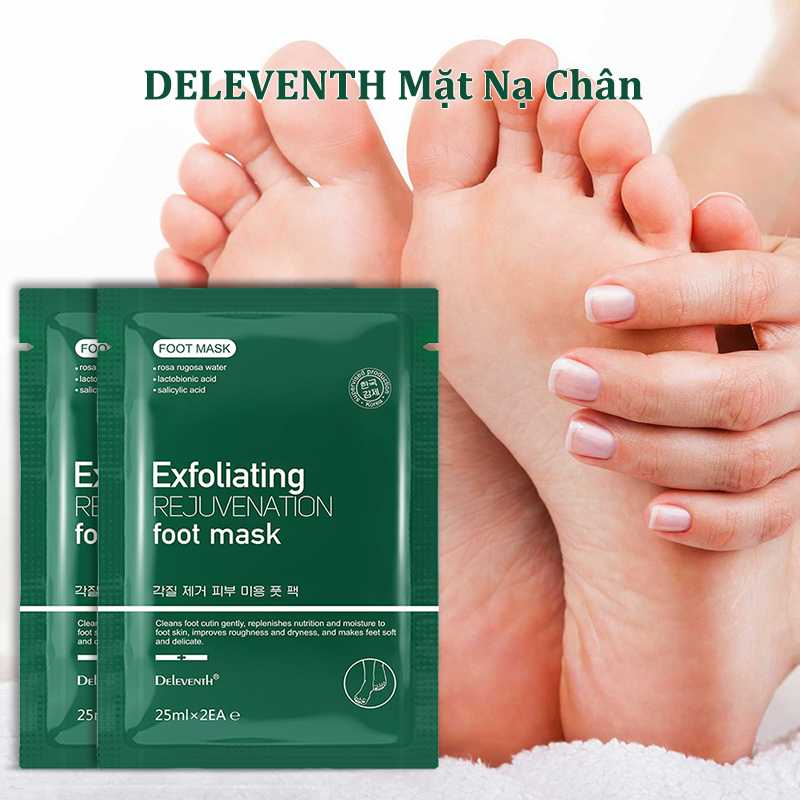 [2 Miếng] Mặt Nạ Chân DELEVENTH Tẩy da chết Giảm nếp nhăn Dưỡng trắng Dưỡng ẩm