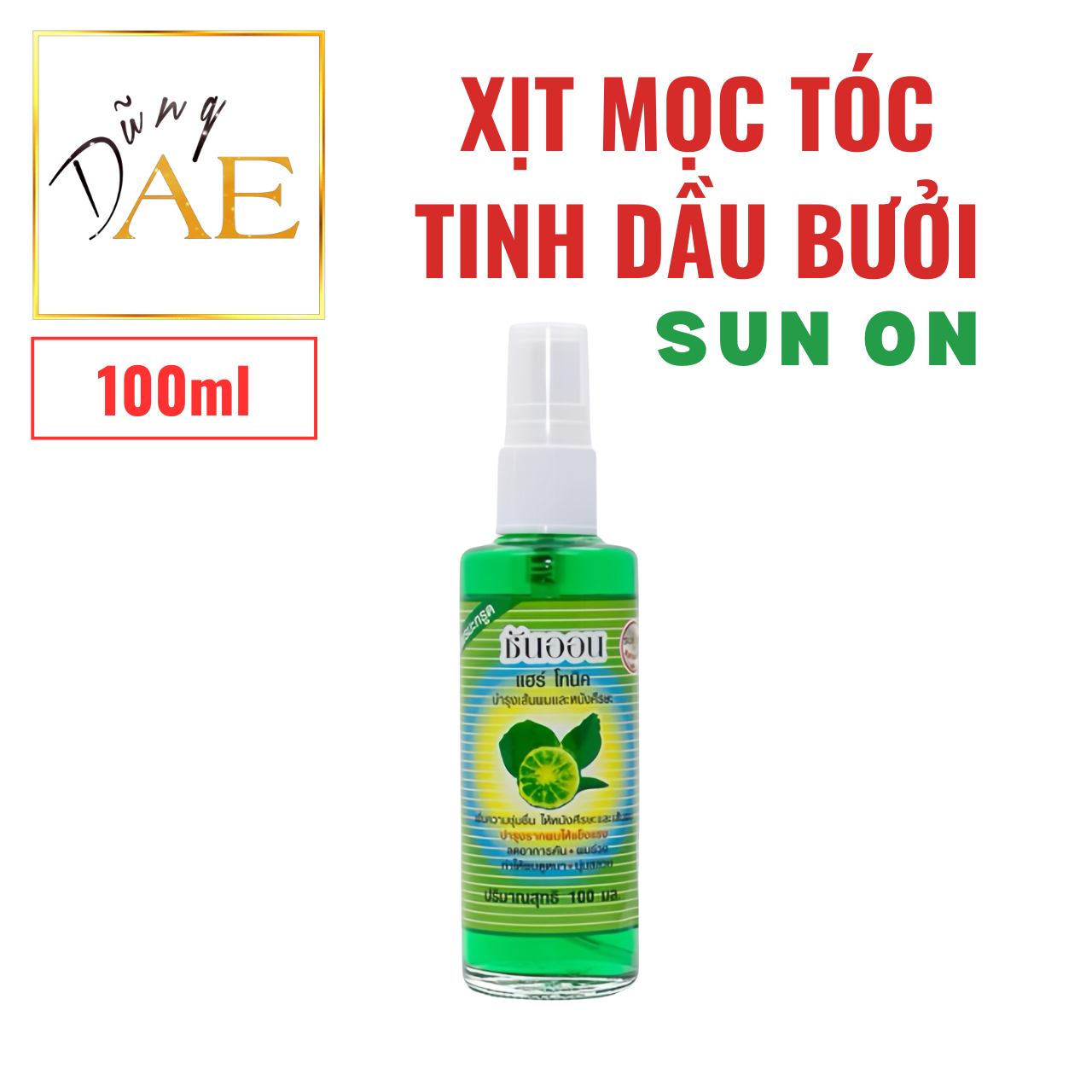Xịt mọc tóc tinh dầu bưởi sun on thái lan 100ml
