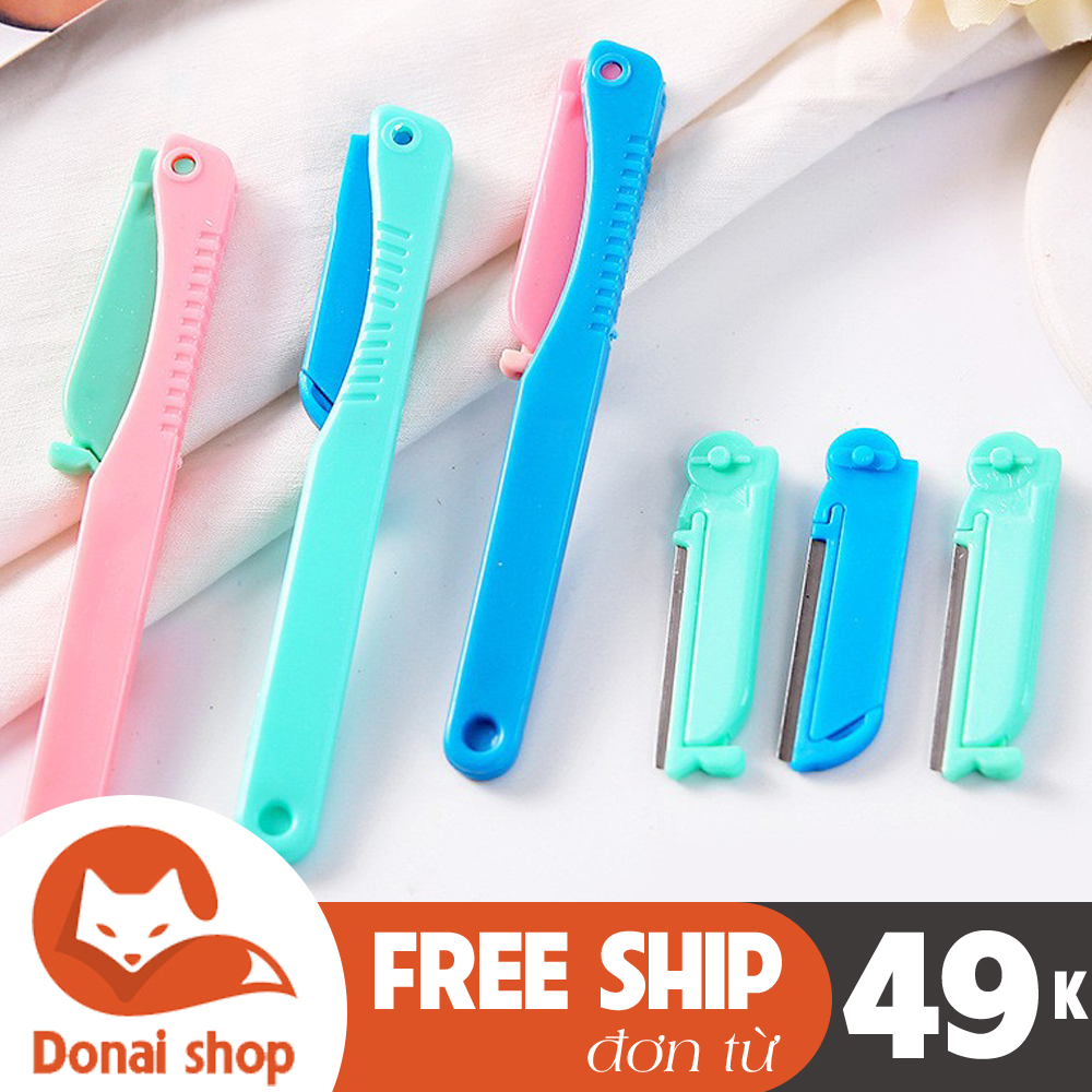 (Có video) Dao Cạo Lông Mày, Tỉa Lông Mày Tóc Mái, Mặt, Lông Nách Cho Nữ 2 Lưỡi DSDC18 Thay Được Lưỡi Kai Cao Cấp
