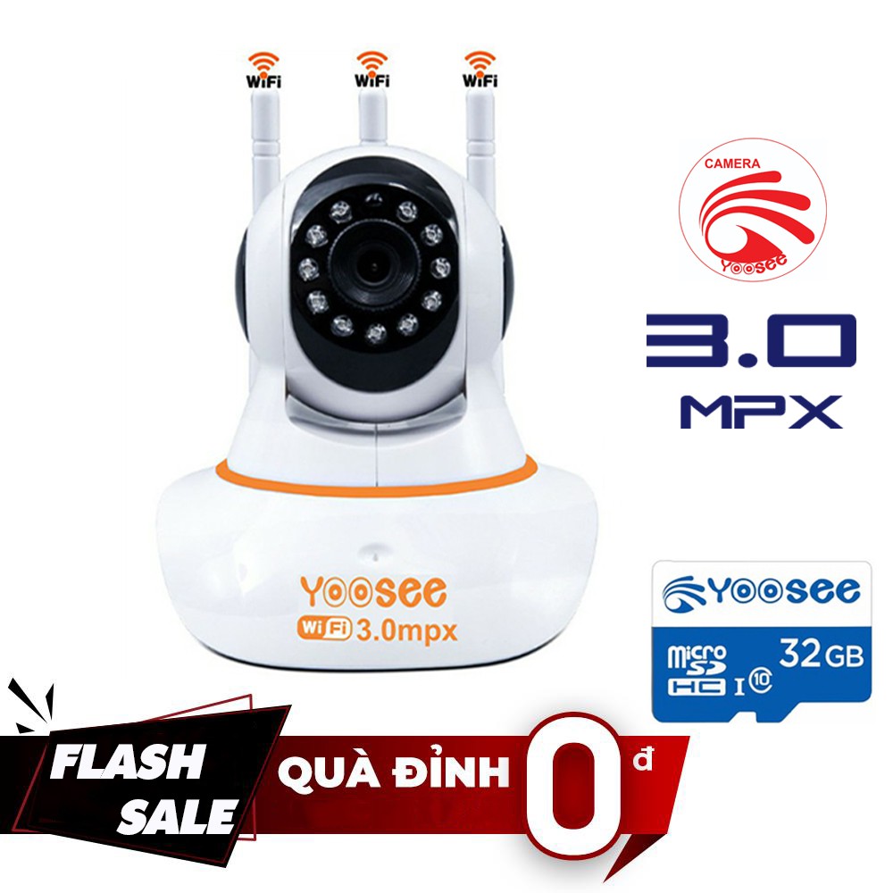 CAMERA YOOSE 3 ANTEN 3.0 THẾ HỆ MỚI- Camera Wifi- Mạng LAN- Tích Hợp Micro: Nghe Được Âm Thanh Khi Xem- Tích Hợp 3 nten Thu Sóng Wifi Cực Khỏe- Hình Ảnh Sắc Nét.