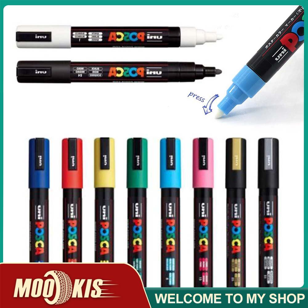 Uniposca pc-5m pc-3m paint marker pens water-based poster colour medium tip paint marker 1.8mm-2.5mm 8 colors/set for school office art marker