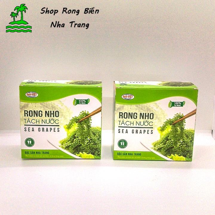 Combo 2 hộp rong nho tách nước Sea Việt hộp 220g (1 hộp gồm 11 gói ) + Tặng 2 nước sốt mè rang Kewpie 15ml