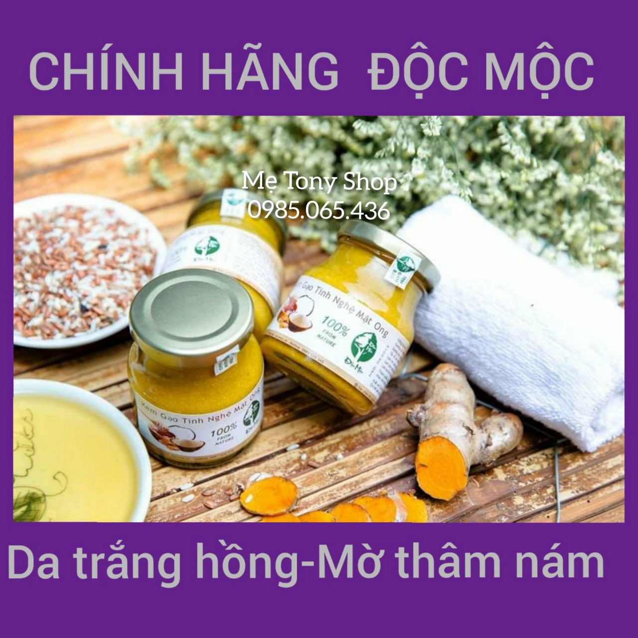 [Tặng Cọ Đắp Nạ] Kem Gạo Tinh Nghệ Mật Ong Độc Mộc (Cam Kết Chính Hãng)