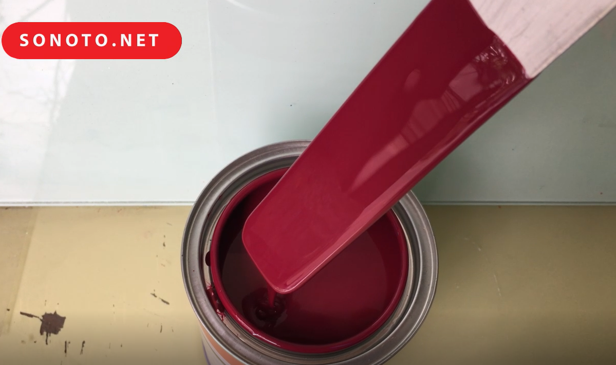 Sơn ô tô màu đỏ hoa hồng 1k Auto paint đóng lon 1kg