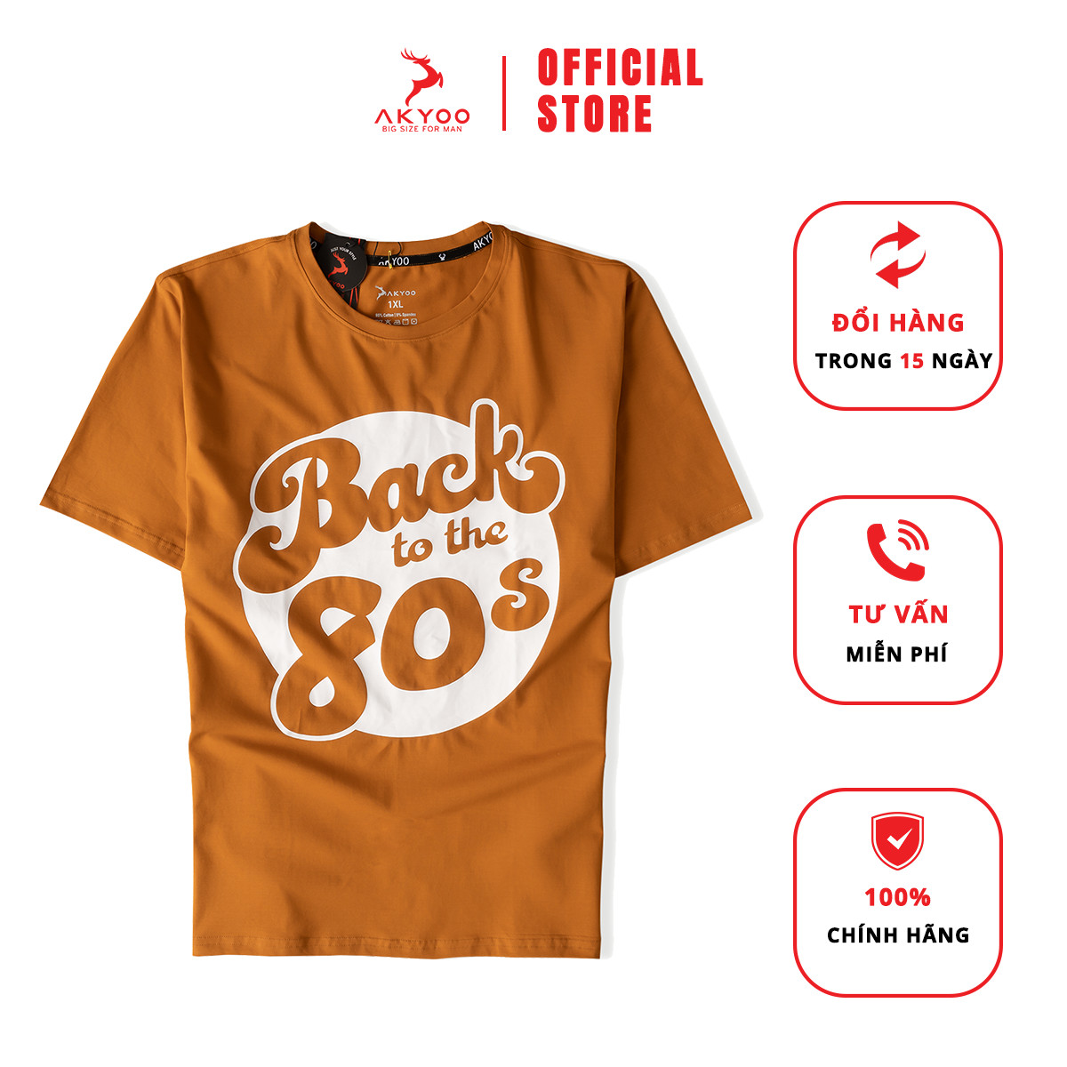 Áo thun bigsize nam 80-140kg akyoo vải cotton co giãn, bền màu, thấm hút mồ hôi