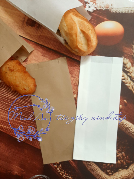 100 Túi giấy TRƠN KHÔNG IN HOA VĂN, đựng bánh mì truyền thống và các loại bánh.. NHẬN IN THƯƠNG HIỆU RIÊNG CHỈ TỪ 500 TÚI.