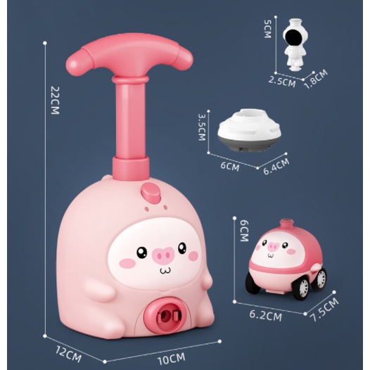 Đồ chơi Bơm Bong Bóng Đua Xe, Xe Ô tô bóng bay chạy bằng khí nén, Bộ xe hơi đáng yêu tặng kèm đồ bơm bong bóng