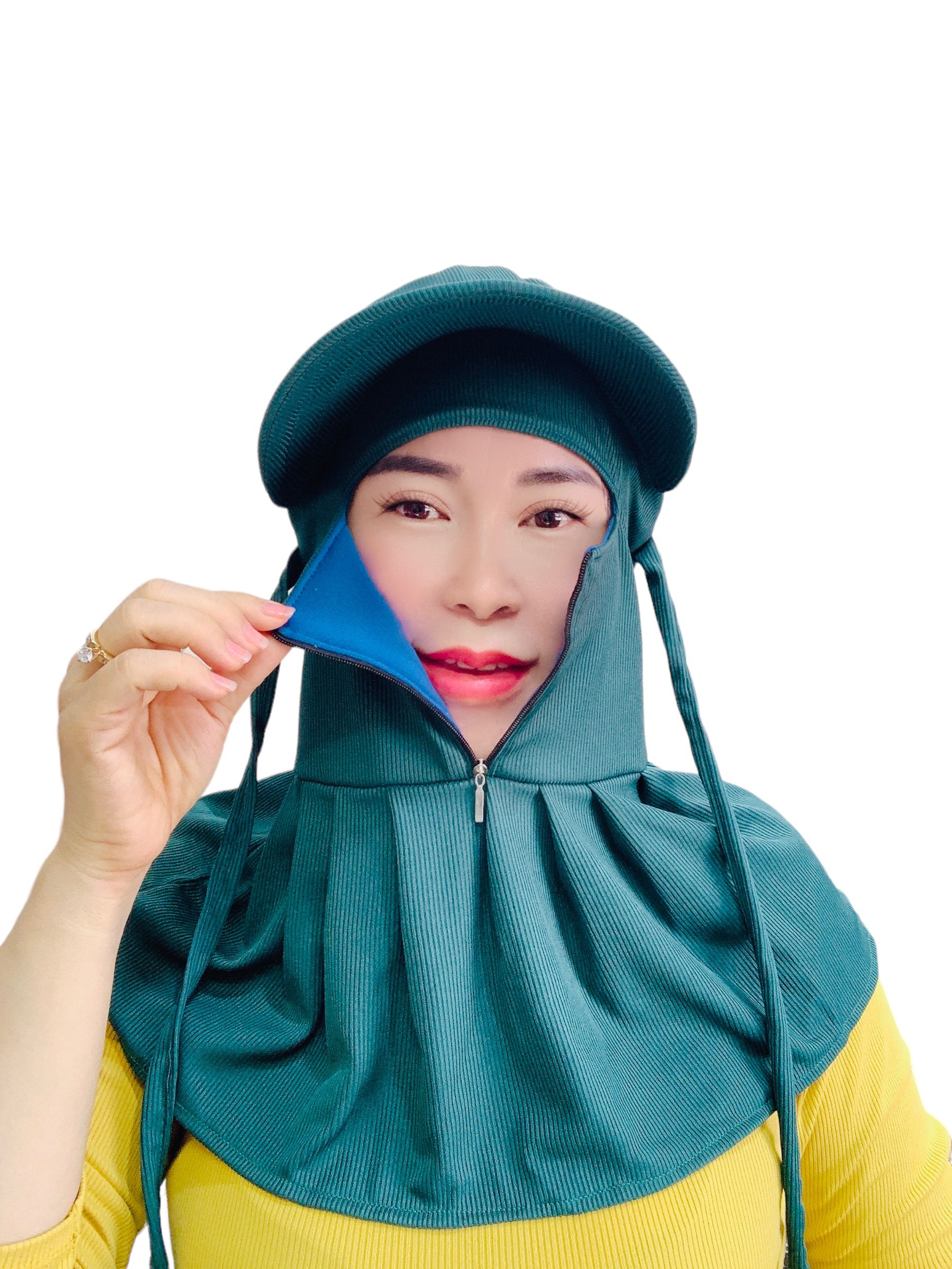 Nón chống nắng - nón chống nắng 1 MÀU  kèm khẩu trang - mũ nón chống nắng dây kéo giữa che kín mặt khỏi sạm nám tàn nhang bảo về da dưới nắng gay gắt- kim yến mẹ và bé