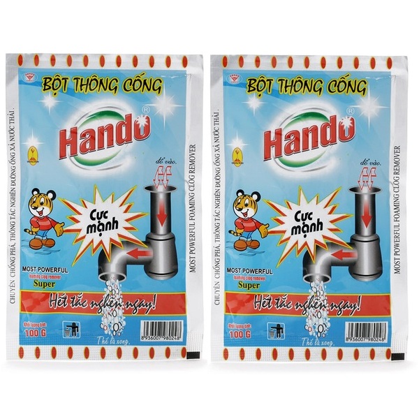 Combo 2 gói bột thông tắc cống,đường ống nước thải Nội Địa Hando 100Gr