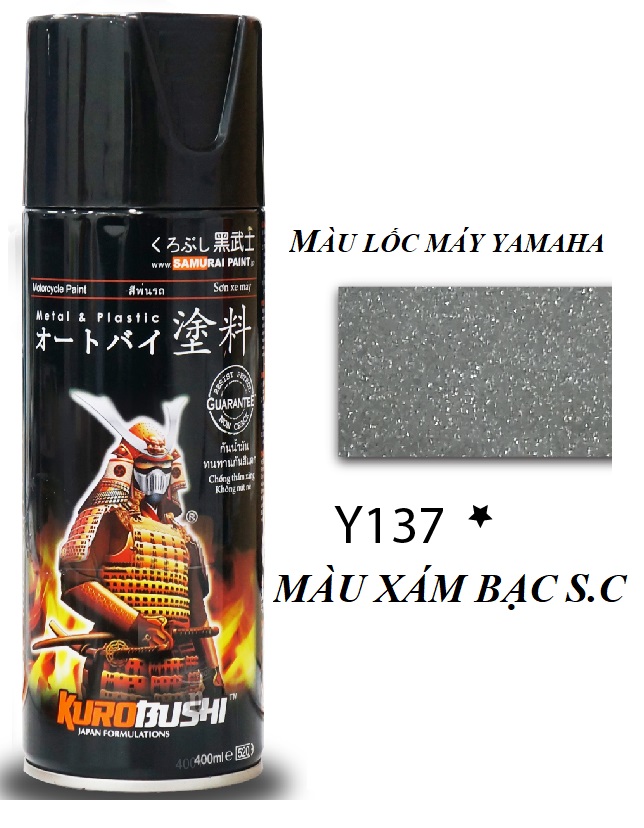 [HCM]Sơn xịt Samurai màu Xám Bạc S.C - Y137 (400ml)