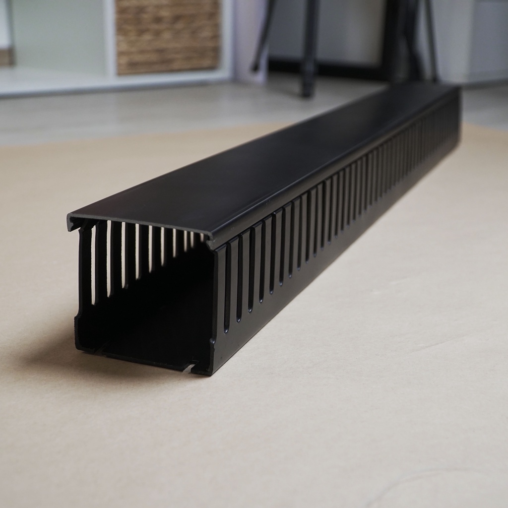 [ĐEN TRẮNG] Máng nhựa đi dây - Máng cáp nhựa - Máng điện nhựa - Máng nhựa răng lược 25x25, 25x45, 35x35, 35x45, 45x45, 45x65, 65x65, 85x85 dài 85cm