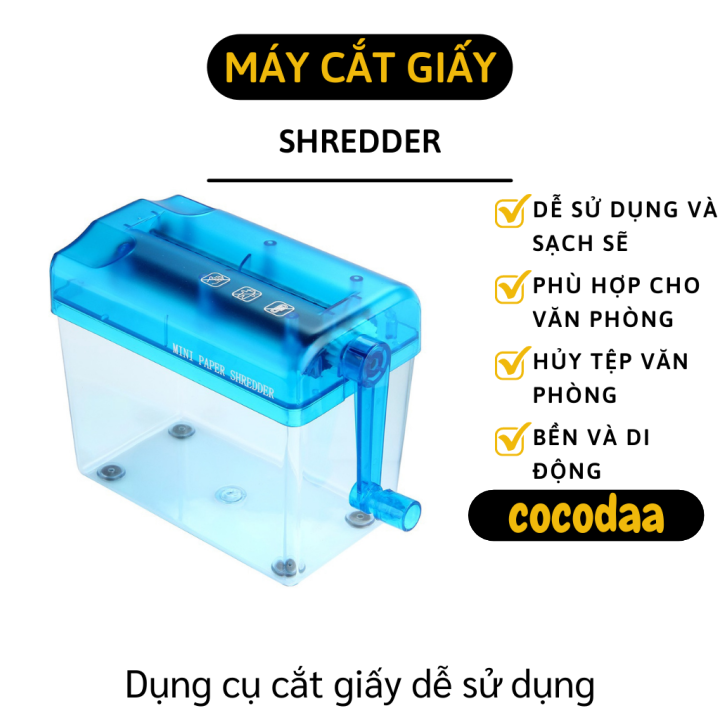  Máy huỷ tài liệu - Máy cắt giấy Shredder A4 A6 USB cắt tự động phù hợp cho văn phòng gia đình 4755 