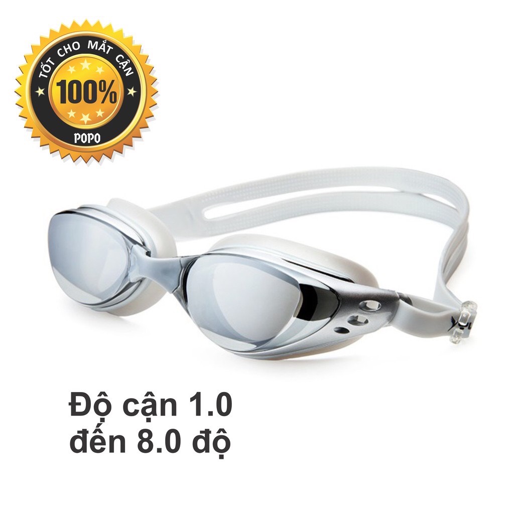 Kính bơi cận 6,0 độ thế hệ mới 610 kiểu dáng thời trang nhỏ gọn chống UV, chống sương mờ POPO Collection