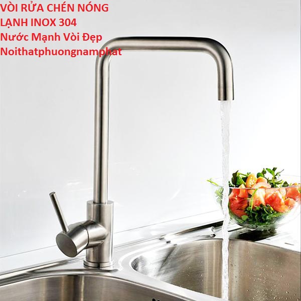 [HCM][VÒI TRÒN-BAO NƯỚC MẠNH] Vòi Rửa Chén Bát Nóng Lạnh INOX 304 N4001 Fotar Và 2 Dây Nóng Lạnh Quay Được 2 Hộc Chậu vòi tròn nước mạnh inox 304 chuẩn không han gỉ VÒI SỐ 7